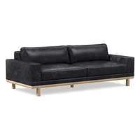 Dewitt 76" Sofa, Vegan Leather, Saddle, Blonde