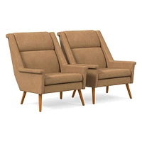 Carlo Highback Chair, Poly, Saddle Leather, Nut, Pecan