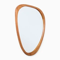Mid-Century Asymmetrical Wood Wall Mirror, Acorn, 39"Wx45"H