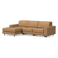 Axel Motion 108" Right 3-Piece Reclining Chaise Sectional, Saddle Leather, Nut, Dark Bronze