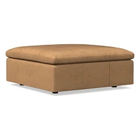 Harmony Modular Ottoman, Down, Saddle Leather, Nut, Concealed Supports