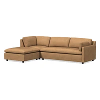 Marin 114" Right 3-Piece Ottoman Sectional, Standard Depth, Saddle Leather, Nut