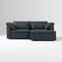 Harmony Modular 2-Piece Left Arm Chair Sectional, Saddle Leather Nut