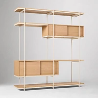 Pierce 72" Extra Wide Shelf Unit, Blonde/Black
