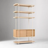 Pierce 42" Narrow Storage Shelf Unit, Blonde/Black