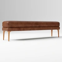 Auburn 60 Inch Bench Saddle Leather Nut Cool Walnut