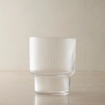 Fluted Glass​ware, Short, Clear, Set of 4
