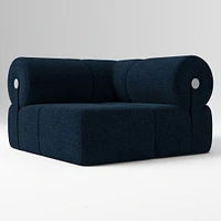 Samos Sectional Armless Performance Yarn Dyed Linen Weave Alabaster