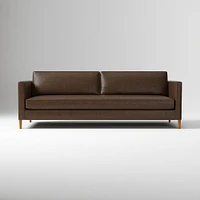 Harris Loft 96" Sofa, Vegan Leather, Saddle, Pecan