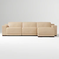 Dalton 119.5" Motion Reclining Leather 3-Piece Chaise Sectional, 1 Power Recliner, Saddle Nut, Black