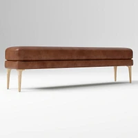 Auburn 60 Inch Bench Saddle Leather Nut Cool Walnut