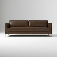 Harris Loft 96" Sofa, Vegan Leather, Saddle, Pecan