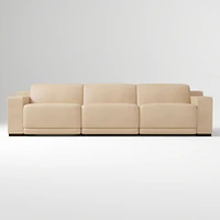 Dalton Leather Motion Set 03 2-Piece Sofa Trillium Saddle Nut Black