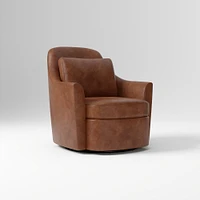 Dallas Swivel Chair, Poly, Saddle Leather, Nut, N/A