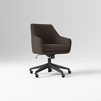 Helvetica Office Chair, Performance Coastal Linen, Pebble, Dark Bronze
