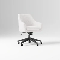 Helvetica Office Chair, Performance Coastal Linen, Pebble, Dark Bronze