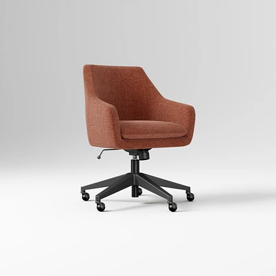 Helvetica Office Chair, Performance Coastal Linen, Pebble, Dark Bronze