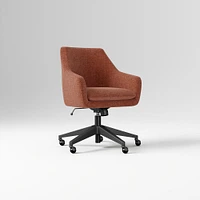 Helvetica Office Chair, Performance Coastal Linen, Pebble, Dark Bronze