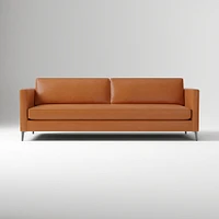 Harris Loft 96" Sofa, Vegan Leather, Saddle, Pecan