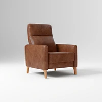 Auburn Recliner, Poly, Saddle Leather, Nut, Cool Walnut
