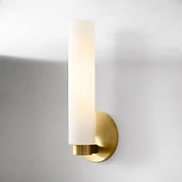 Fluted Outdoor Sconce, Antique Brass