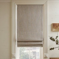 Crossweave Roman Shade With Blackout, Natural Canvas, 26x64