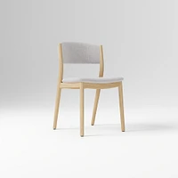 Marcus Samuelsson Dining Chair, Yarn Dyed Linen Weave Alabaster, Blonde