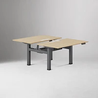 Double Standing Desk, Executive,Walnut Top, White Base