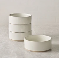 Straight-Sided Stoneware Cereal Bowl, White, Set of 4
