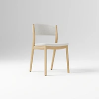 Marcus Samuelsson Dining Chair, Yarn Dyed Linen Weave Alabaster, Blonde