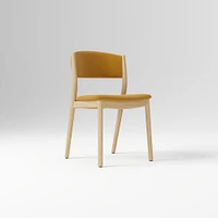 Marcus Samuelsson Dining Chair, Yarn Dyed Linen Weave Alabaster, Blonde