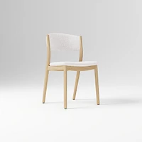 Marcus Samuelsson Dining Chair, Yarn Dyed Linen Weave Alabaster, Blonde