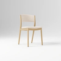 Marcus Samuelsson Dining Chair, Yarn Dyed Linen Weave Alabaster, Blonde