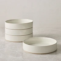 Straight-Sided Stoneware Pasta Bowl, White, Set of 4