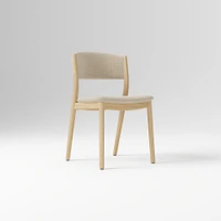 Marcus Samuelsson Dining Chair, Yarn Dyed Linen Weave Alabaster, Blonde