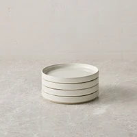 Straight-Sided Stoneware Appetizer Plate, White, Set of 4