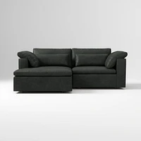 Harmony Modular 2-Piece Left Arm Chair Sectional, Saddle Leather Nut