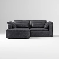 Harmony Modular 2-Piece Left Arm Chair Sectional, Saddle Leather Nut