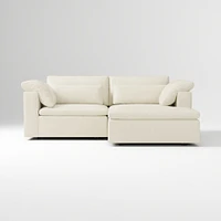 Harmony Modular 2-Piece Left Arm Chair Sectional, Saddle Leather Nut