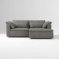 Harmony Modular 2-Piece Left Arm Chair Sectional, Saddle Leather Nut