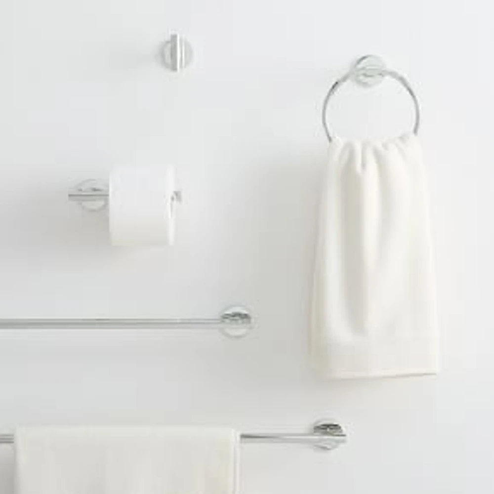 Pure Modernist Bath Hardware, Towel Ring, Chrome