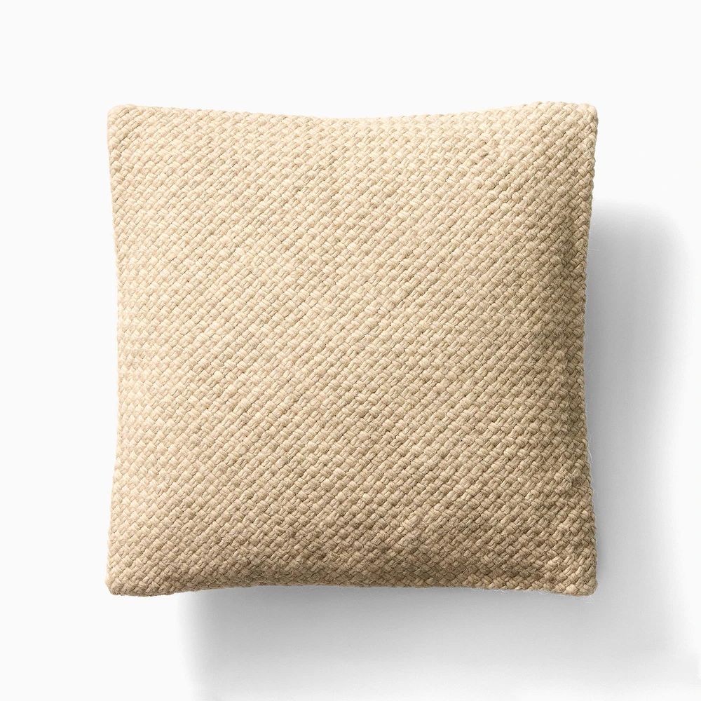 Heathered Basket Weave Wool PC 20x20, Chocolate