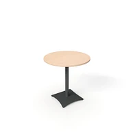 Simii Scene Table With Pilot Holes, Round, Frost, Gallery Teak, 30"Dx29"H