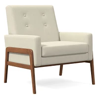 Henley Chair, Poly, Ludlow Leather, Gray Smoke, Walnut