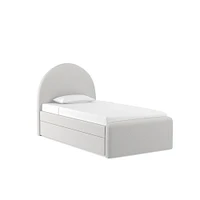 Elora Arched Upholstered Trundle, Twin, Performance Yarn Dyed Linen Weave, Alabaster