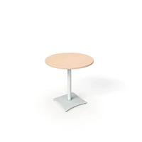 Simii Scene Table With Pilot Holes, Round, Frost, Gallery Teak, 30"Dx29"H