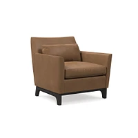 Harvey Chair, Poly, Saddle Leather, Nut, Black