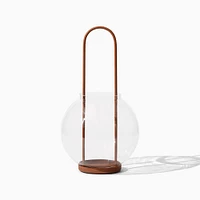 Metal and Glass Globe Lantern, Copper, Small