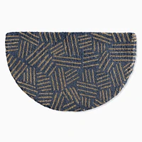 Tossed Dash Doormat, 18x30 Semi Circle, Navy