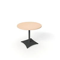 Simii Scene Table With Pilot Holes, Round, Frost, Gallery Teak, 30"Dx29"H